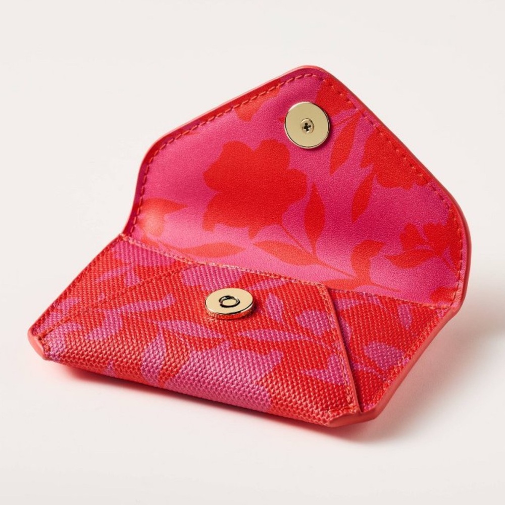 Kate Spade x Target Red and Pink Floral Card Case NWT - Picture 3 of 4
